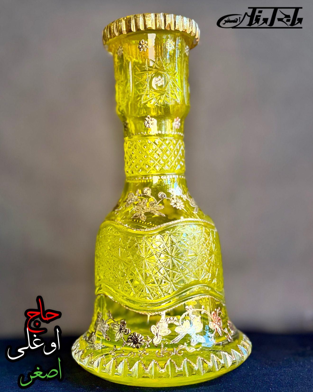 کریستال سایز قلندری تراش طلاکاری استاد مهرآوری